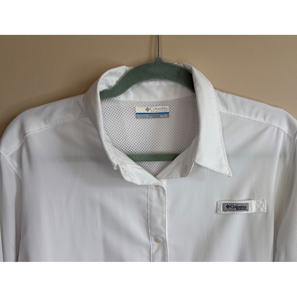 Columbia PFG Tamiami II White Long Sleeve Fishing Shirt Womens XL UPF 40 Vent - Picture 2 of 13